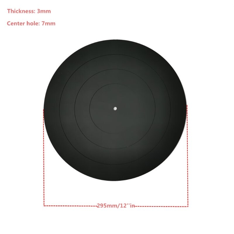 Tappetino da 12 ''per giradischi elettrohome (gomma nera)-design in silicone resistente per giradischi in vinile