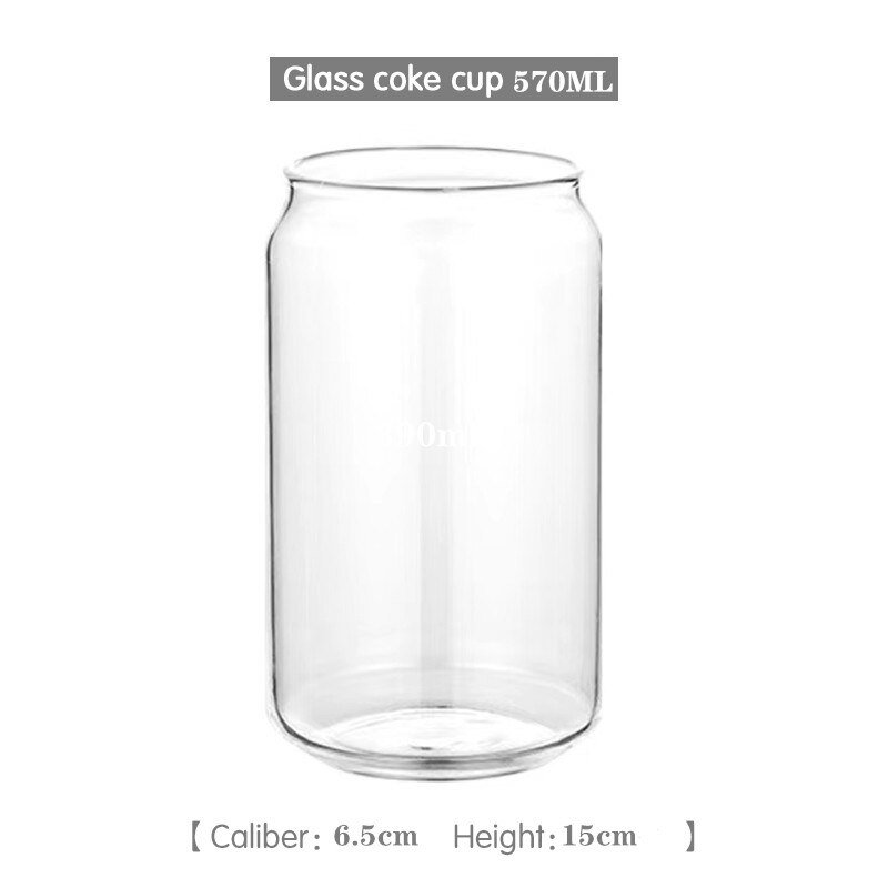 Glas kop gennemsigtig cola dåse glas vand kop ins netto rød juice kop kaffe vin mælk øl kold drik håndlavet dåse 390/570ml: 570ml kop