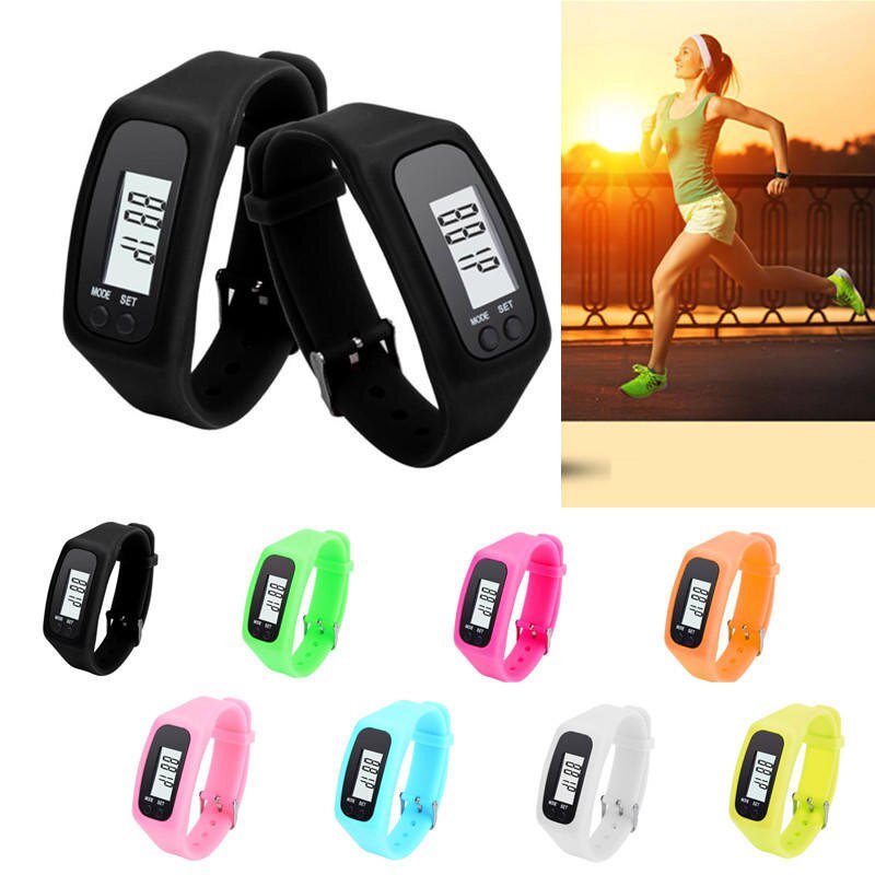 Battery Multifunction 10 Colors Digital LCD Pedometer Run Step Calorie Walking Cycling Distance Counter