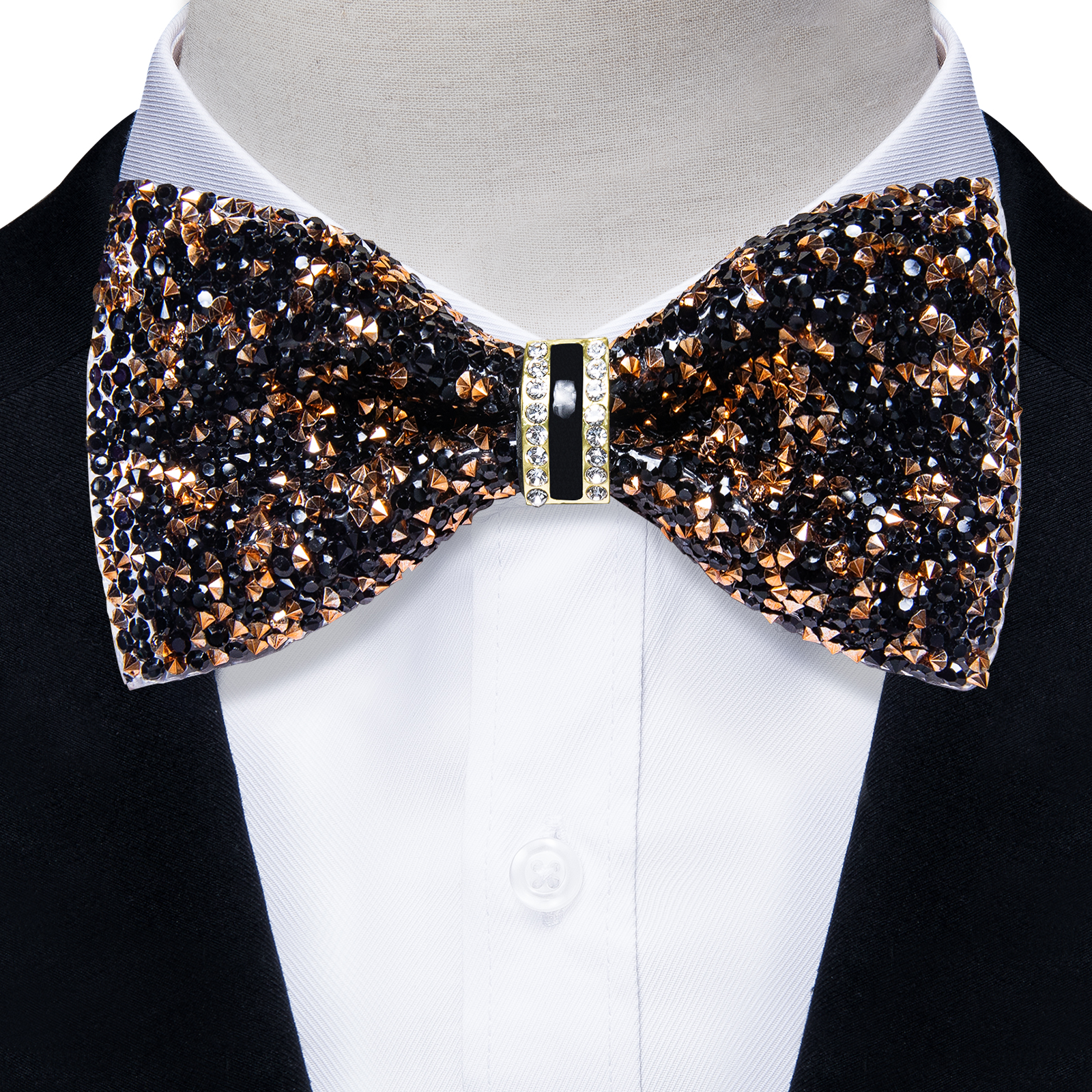Pajaritas con diamantes de imitación brillantes para hombre, pajarita con lentejuelas de diamantes preatada y longitud ajustable para de boda: Verde esmeralda