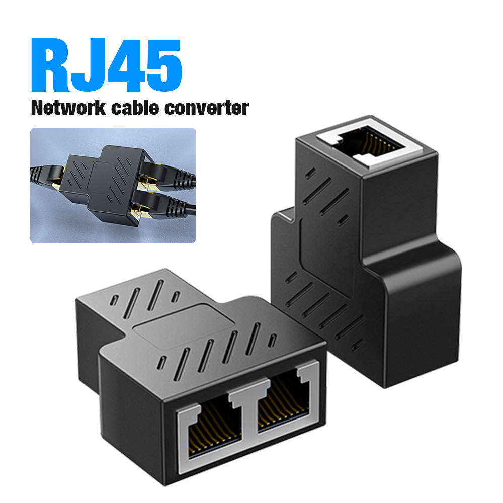 RJ45 Splitter 1 to 2 Ethernet Adapter Internet Network Cable Extender RJ45 Connector Coupler for PC TV Box Router
