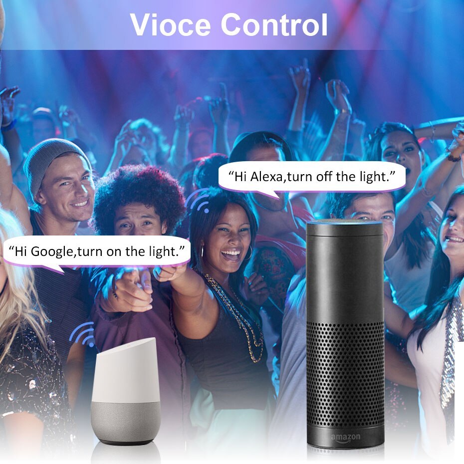 Tuya-bombilla inteligente E27, E14, GU10, Color RGB, 8W, 12W, 18W, regulable con aplicación, Control por voz para Google Home y Alexa
