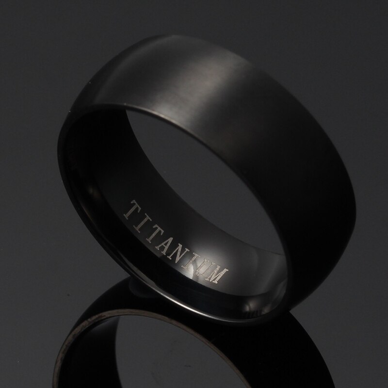 Meaeguet 8mm trendy echte titanium ringen voor dames heren zwarte vintage ringen trouwringen sieraden