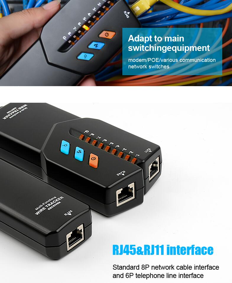 Mileseey Network Cable Tracker Tester MC911 Telephone Wire Tracker Anti-interference Toner Ethernet LAN Trace network cable