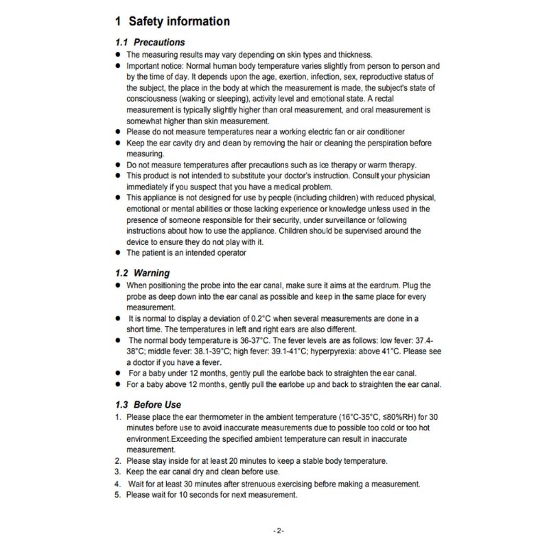 Automatic Induction Digital Ear Thermometer Infrared Probe Temperature Meter R9JC