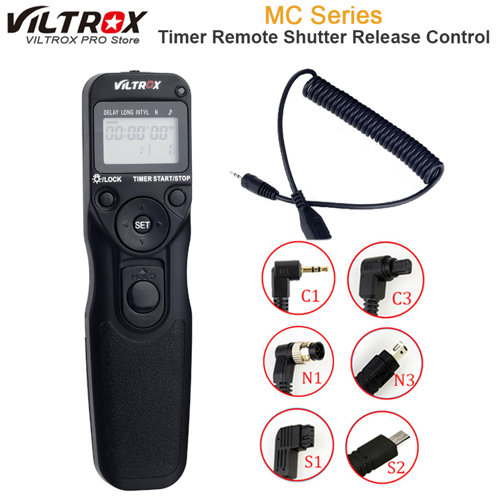 Viltrox LCD Timer Remote Shutter Release Control Kabel Cord voor Canon EOS Nikon Minolta Sony A7 A7S A7R A6000 A5100 DSLR Camera