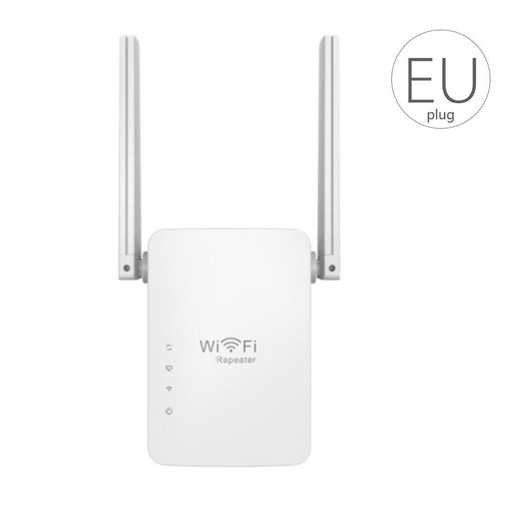 EU Plug Wifi Repeater 2 Antennas Wireless Wifi Range Extender Booster 300Mbps Router Wall Wifi Signal Booster