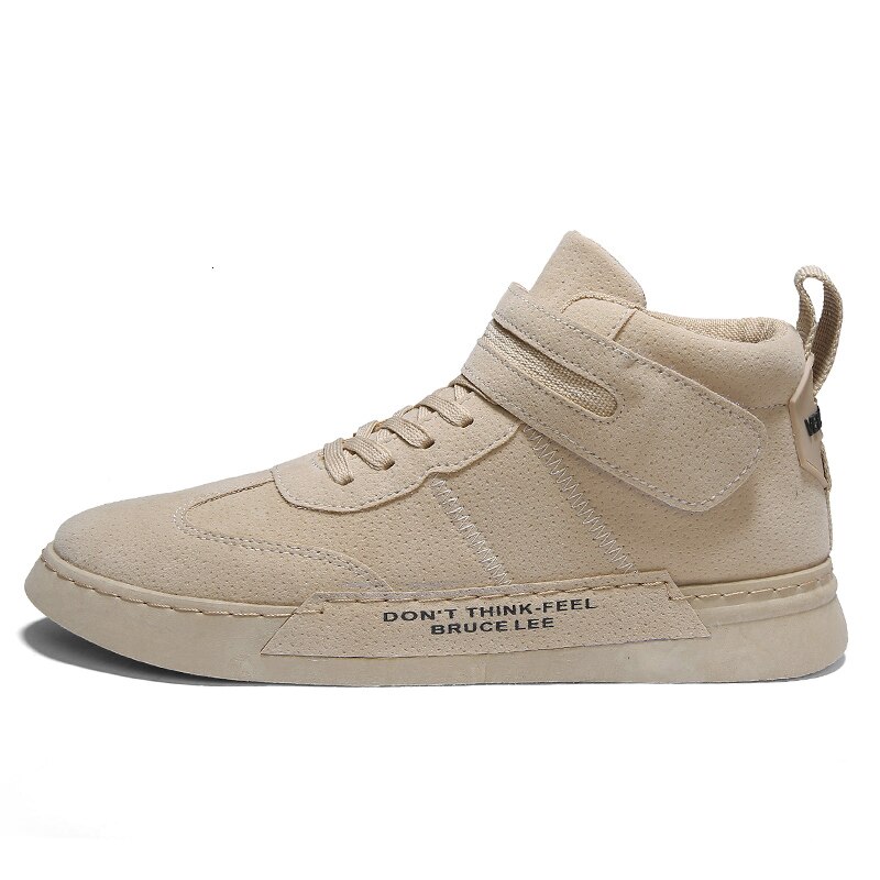 Qzhsmy menn fritidssko støvler høstsko ventilasjon student joggesko zapatos hombre mykt lys behagelig pustende 39-44: beige / 7