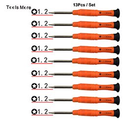 Mini Precisie Schroevendraaier Set Handen Gereedschap voor iPhone 4 S 5 S 6 6 S 7 Samsung ect Telefoon tablet Reparatie: FI-305-13Pcs-P1.2