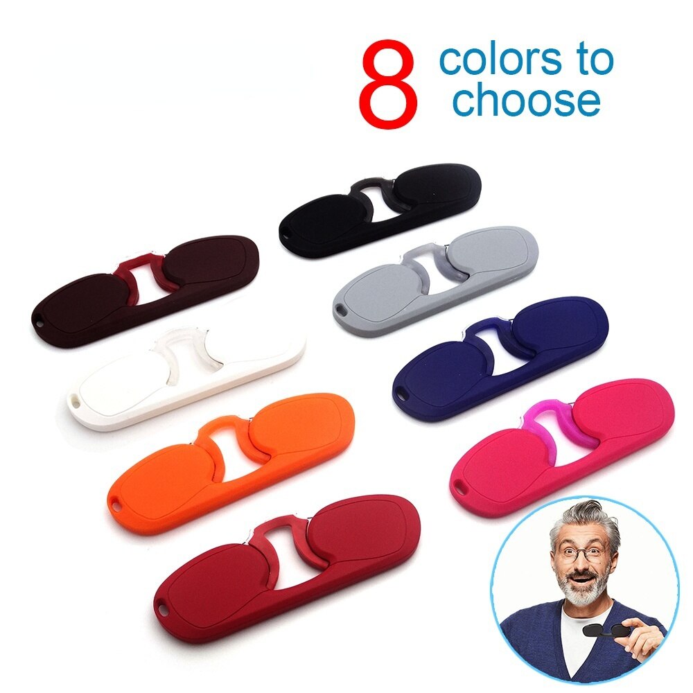 Mini gafas de lectura con Clip para hombre y mujer, anteojos recetados, sin patillas, Pince-nez1.0 + 1,5 + 2,0 + 2,5 + 3,0 + 3,5