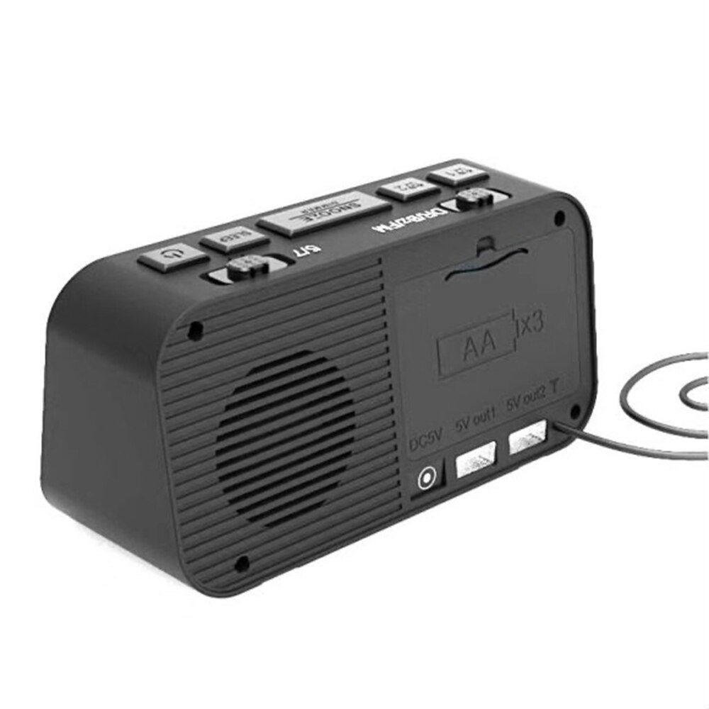 Autoradio, autoradio, digitale wekker, dab- en fm-wekkerradio, dubbele usb-oplaadfunctie, lcd-scherm, instelbaar alarmvolume