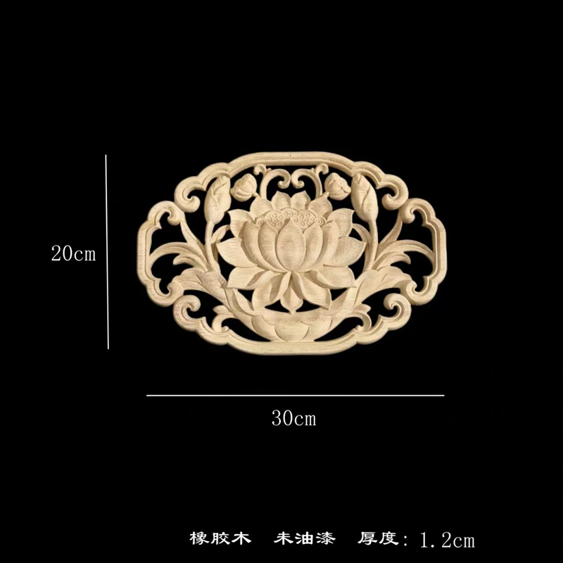 Décoration Tibétaine en Bois Massif Creux Carimplanté, Accessoire de Maison: Gris clair