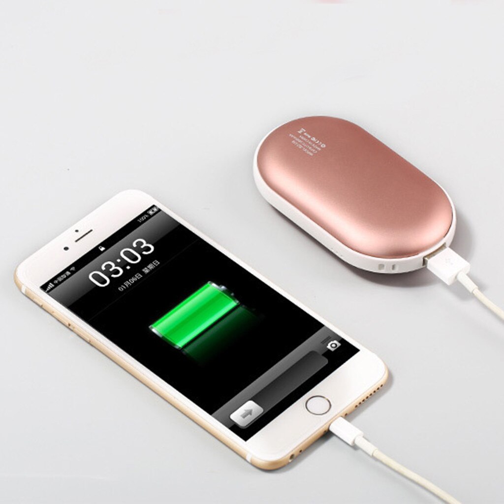 Trebladig uppladdningsbar usb-handvärmare 5200 mah elektronisk bärbar direktuppvärmning 2 timmars snabbladdning upp  to 10 timmar värme  f1