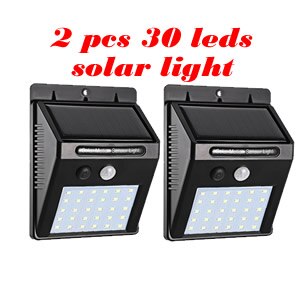 2/4 STUKS 30 LED Waterdichte Solar Buitenlamp Outdoor Lamp Motion Sensor Detector Muur Light Path Garage Patio Verlichting beveiliging Nig: YX03-30-3M-I-2pcs