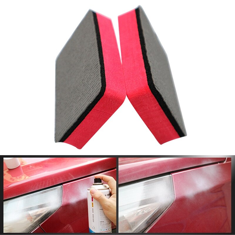 Almohadilla mágica para Barra de arcilla para coche, almohadilla limpiadora de bloque de esponja, almohadilla de cera para limpieza de coche, herramientas de limpieza de color rojo