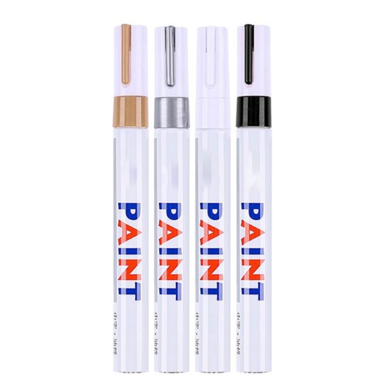 4 Pcs Waterproof Permanent DIY Metallic Paint Marker Pen for Car Tire Tread Rubber Metal Crystal Epoxy Resin Art Supply