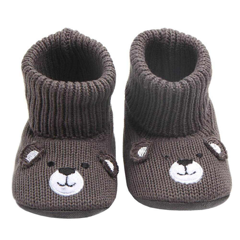 Botas de bebê para recém-nascidos da criança dos desenhos animados meias de crochê novo estilo infantil do bebê meninas sapatos inverno quente booties suporte drop shipping: Cinza / 0-6 meses