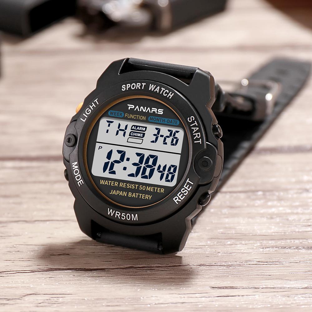 PANARS Sport freundlicher Uhr WR50M Wasserdichte freundlicher Armbanduhr Armee Grün Wecker Multi-funktion Uhren für Jungen 8135