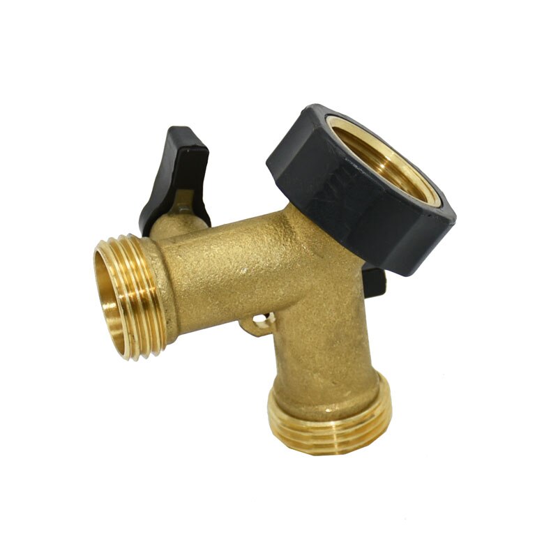 Válvula de riego ajustable para grifo de jardín, divisor de agua de 2 vías de latón hembra de 3/4 pulgadas, 3/4, 1 pieza