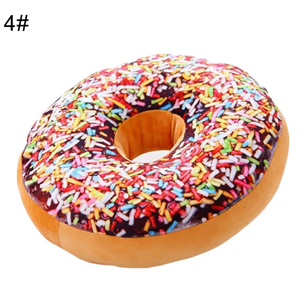 Tapis de voiture en peluche 3D, nourriture Donut en peluche drôle, maison canapé chaise, coussins de voiture