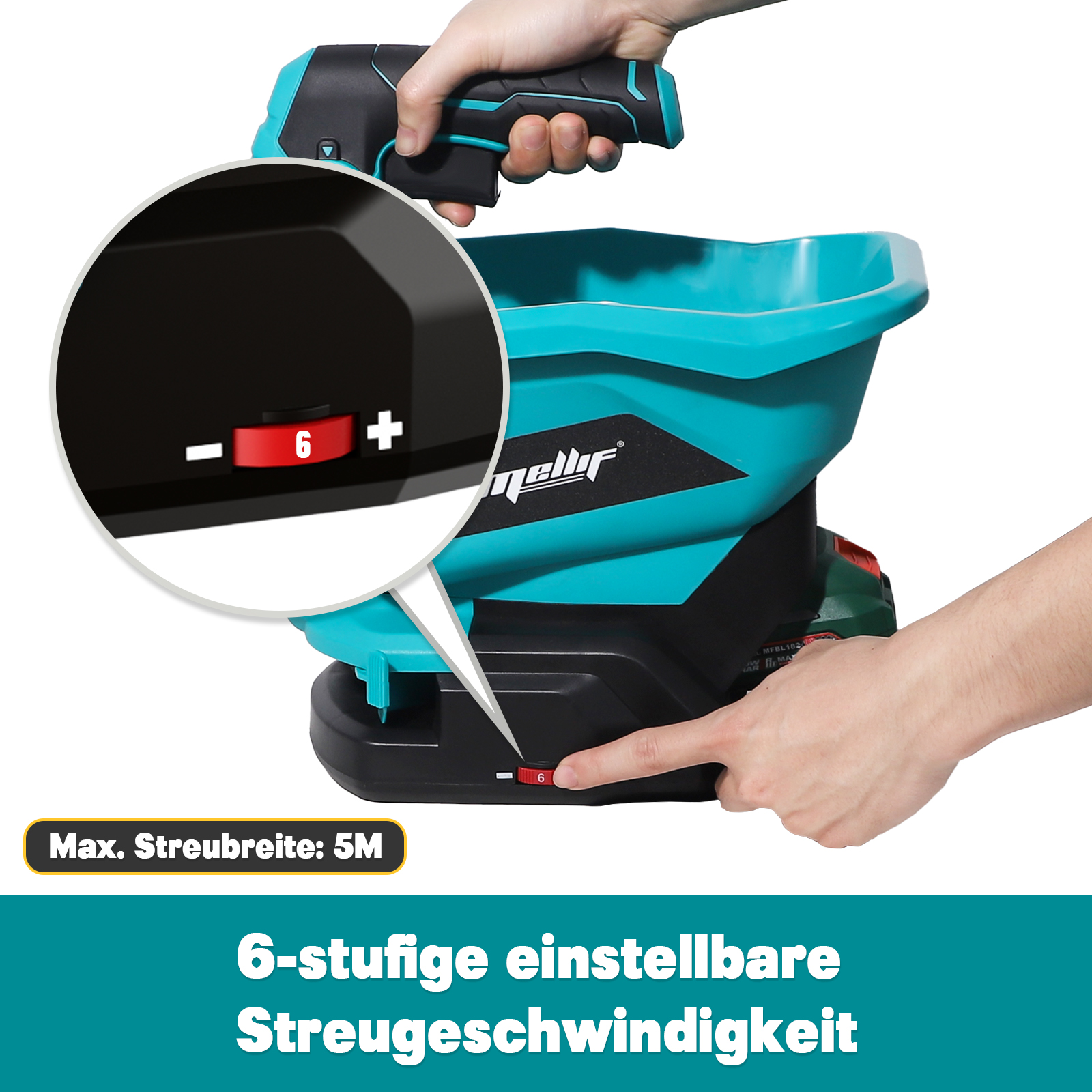 Akku-Handspreizer für Makita 18 V BL1830 Akku, tragbarer elektrischer Spreizer für Gras, Samen, Salz, Dünger (nur Werkzeug)