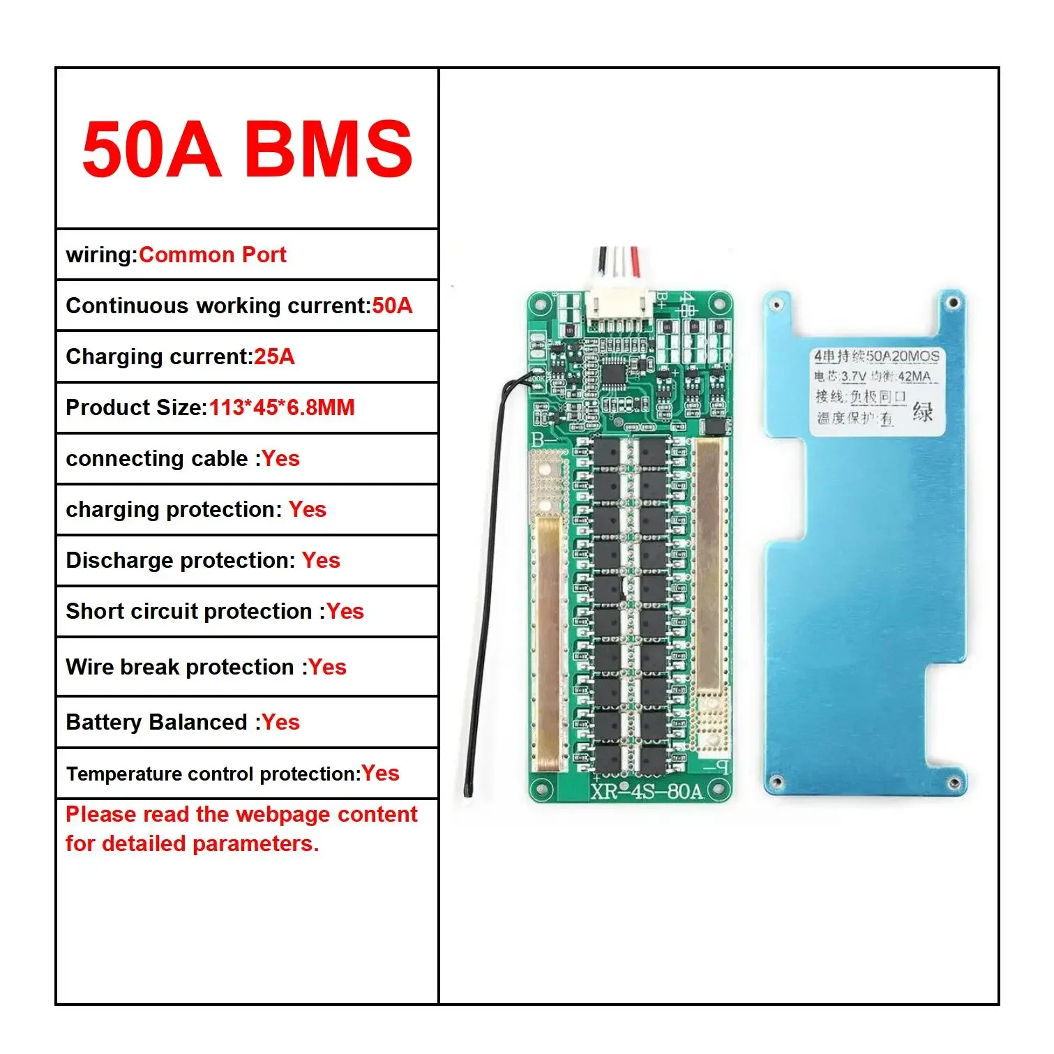 12 V 3S 4S Lifepo4 Li-Ion BMS mit Gleichgewicht NTC 18650 Lithium-Batterie 20 A 40 A 50 A 100 A 150 A 200 A Ladung Entladung Schutz Bord: Himmel Blau / 10A