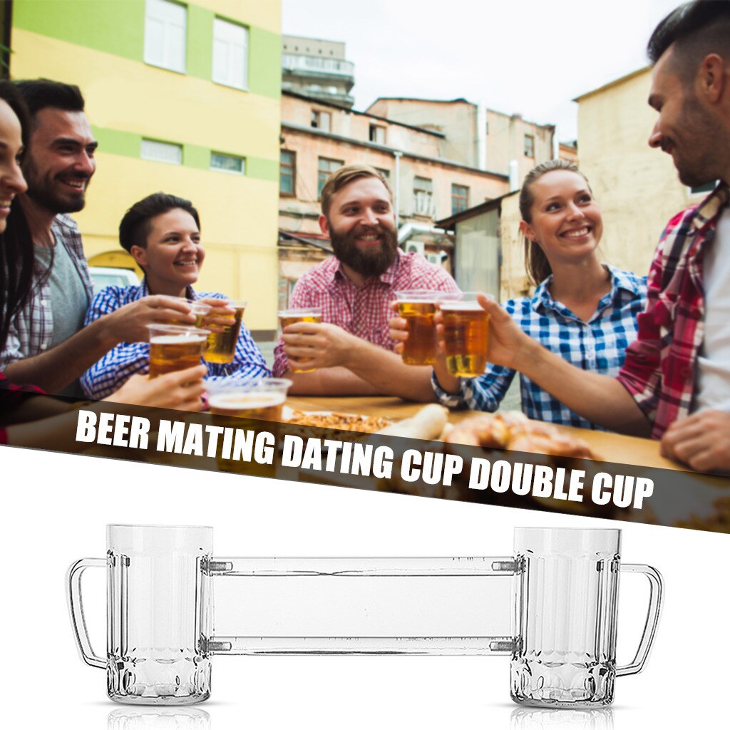 Double Beer Mug Party Party Mug Dating Tool Beer Mug Siamese Wine Glass CD