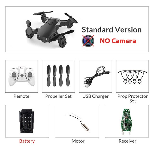 Eachine E61 Mini Drone Hight Hold Mode RC Quadcopter RTF WiFi FPV Foldable Helicopter VS HS210: blackstandard1batter