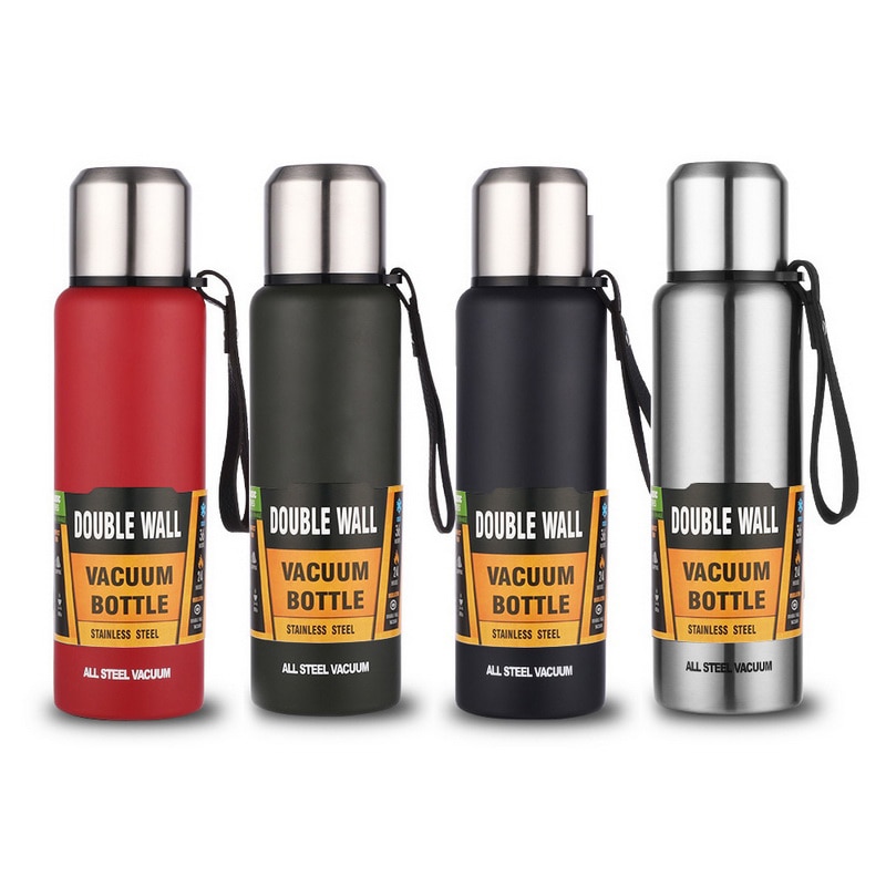 Gobelet isolé portatif de fiole de vide d'acier inoxydable de grande capacité avec la bouteille thermique de corde 500/700/1000/1500ml