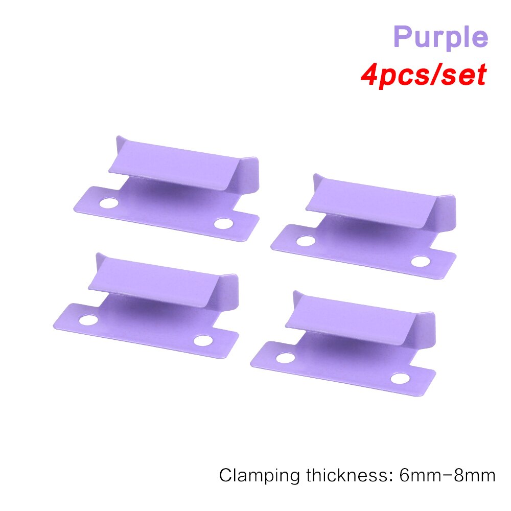 XCR3D 4pcs 3D Printer Parts Glass Platform Clamp Heated Bed Clip Colours Stainless Steel Plate Holder with Pull Ring for ender 3: 4pcs Purple
