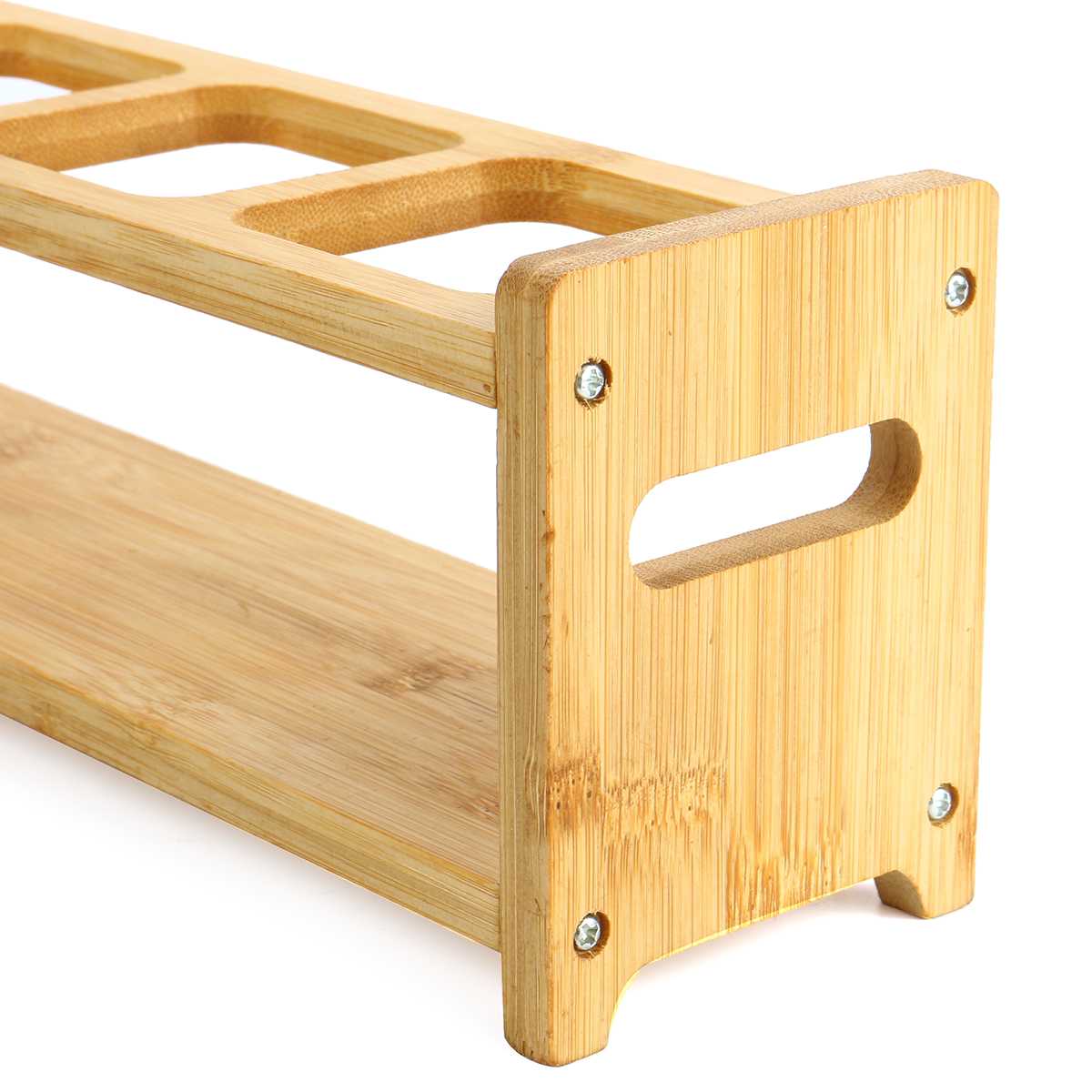 4 Holes Glass Oil Bottle RackDisplay Rack Wood Storage Box Wooden Stand Rack Organizer for Home Decoration