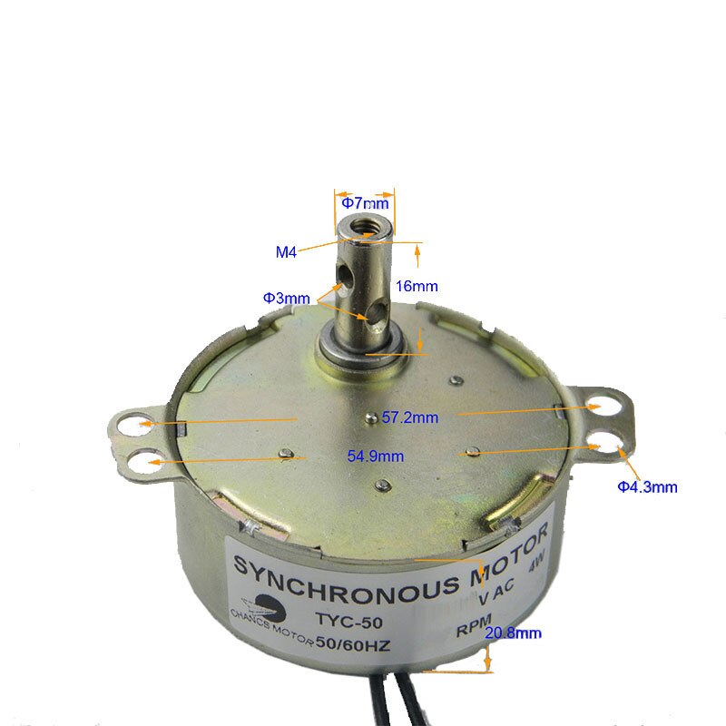 Chancs tyc -50 synkronmotor 12v ac 5-6 omdr./min cw / ccw drejningsmoment 4kg.cm 4w