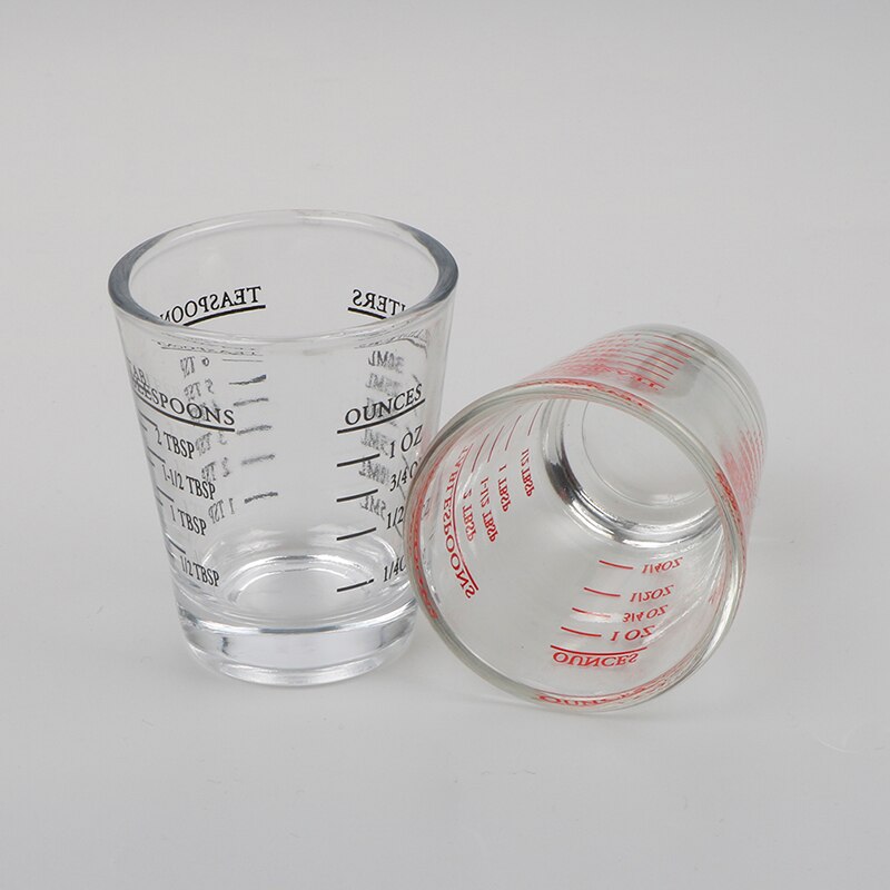 Vasos medidores de vaso de 50ml/100ml, vidrio graduado grueso, onzas, vasos medidores para cocina, suministros de medida para el hogar
