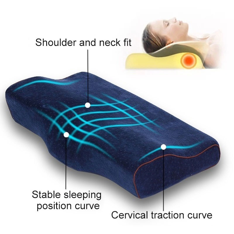 Orthopedische Hals Kussen Voor Nek Bescherming Trage Rebound Memory Foam Gezondheidszorg Cervicale Nek Slaap Kussen Volwassen Met Kussensloop