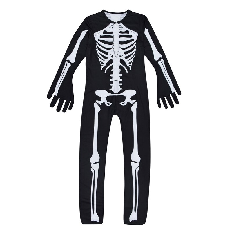 Kinderen Skelet Halloween Kostuum-Infant Kids Baby Skelet Jumpsuit Kostuum: -5T