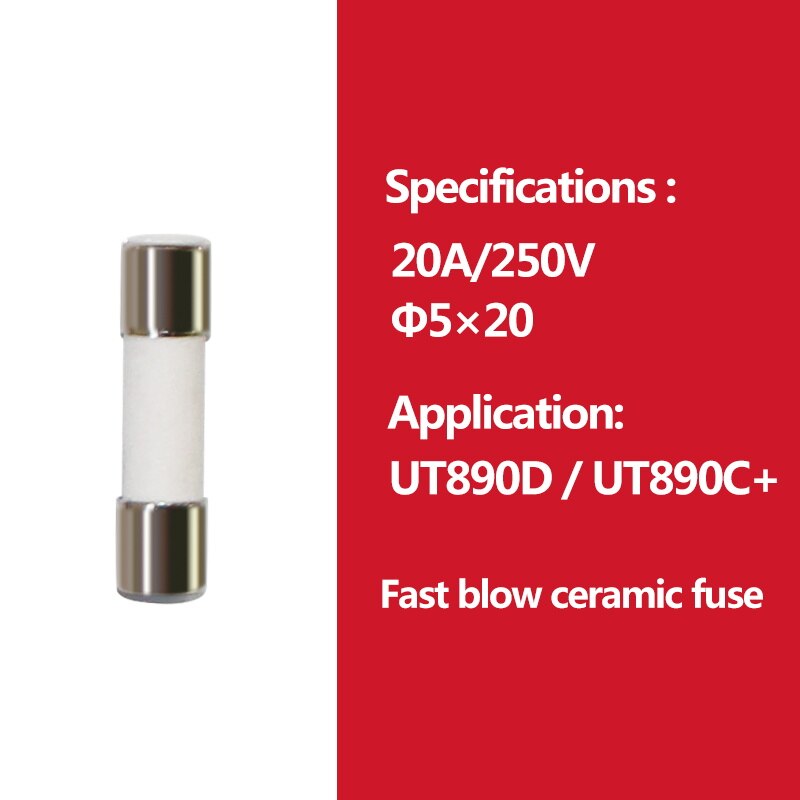 2pcs/lot UNI-T Cartridge Fuse Fast Fuse Porcelain Tube For Uni-t Multimeter UT139 UT890 UT39 UT105 UT171 Series: 20A 250V