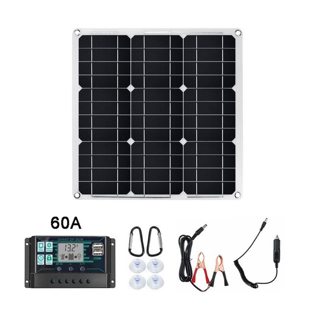 200 Watt 200W Solar Panel Kit Portable Dual-USB with LCD Solar Controller 12V Folding Outdoor Mobile Power Battery Charger: with Controller Set