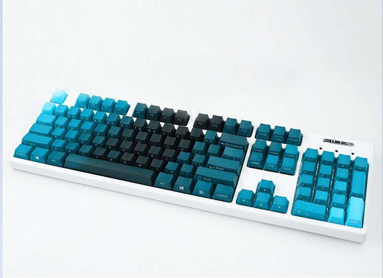 104-keys 5 Colors Gradient Keycaps PBT Standard OEM Profile Side Print Fruit Green Red Blue Purple for Cherry MX Switches: kit 5