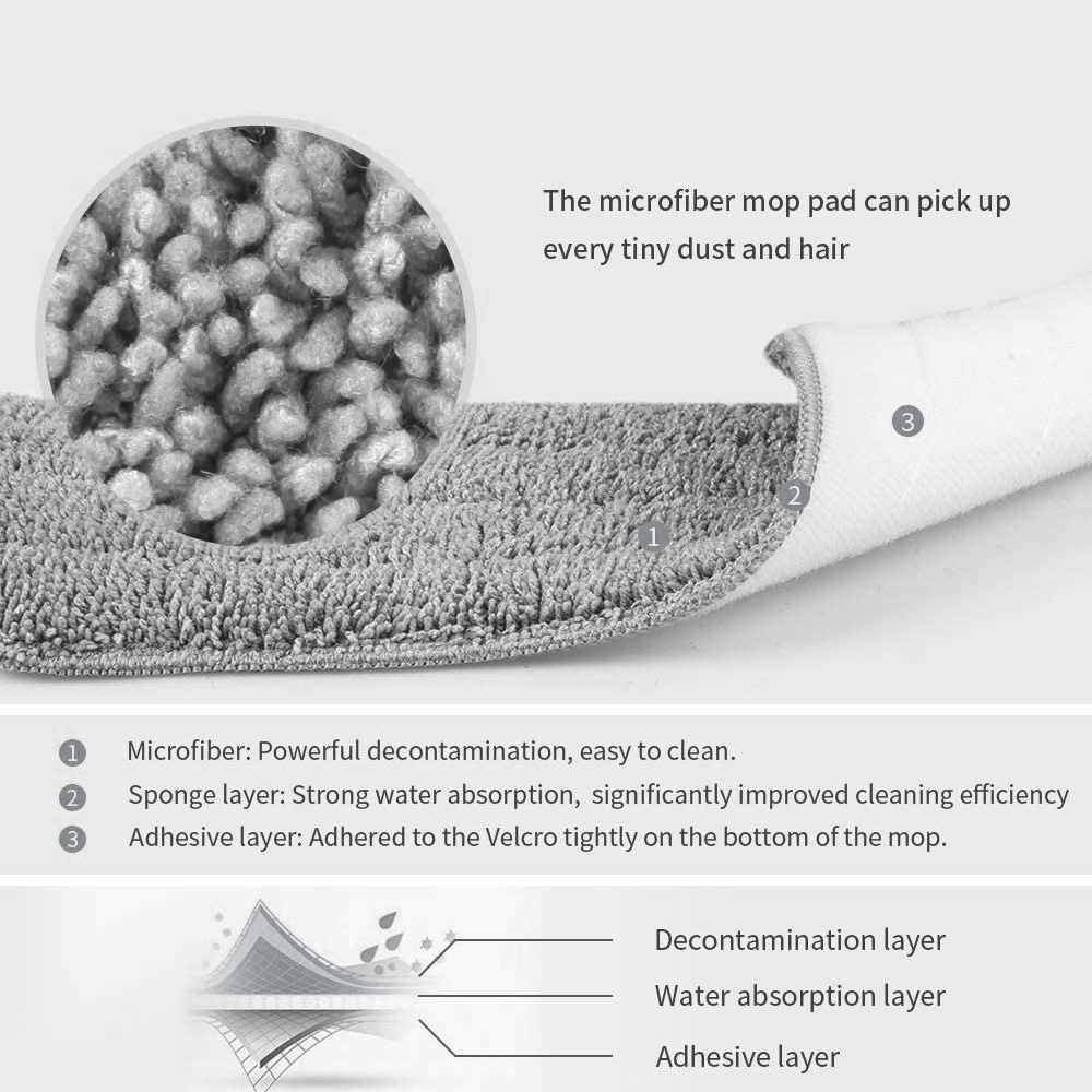 Trapeador de suelo en aerosol con almohadillas de microfibra de repuesto, fregona plana para el hogar, cocina, madera laminada, azulejos de cerámica, Herramientas de limpieza de suelo