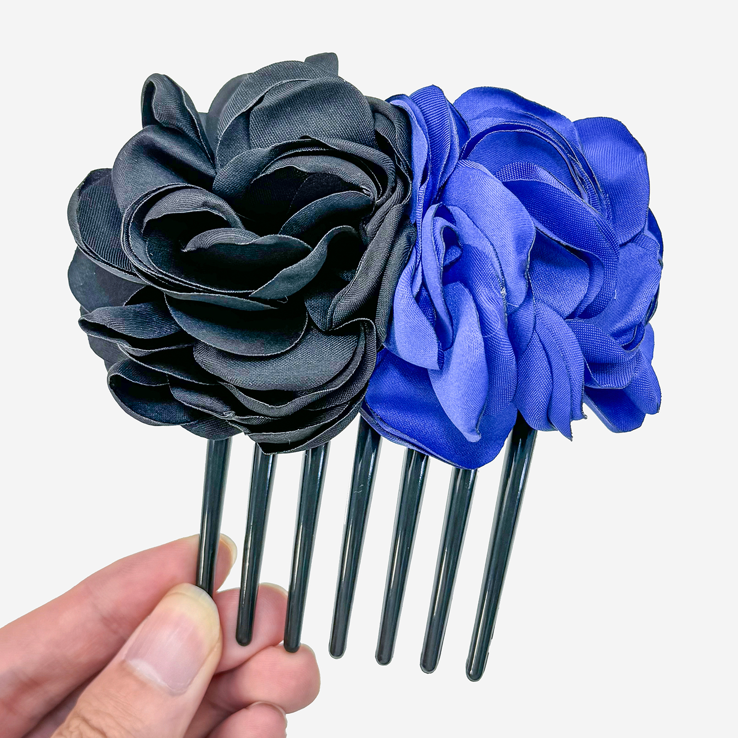 Hårstylingverktøy for kvinner med blomster, hårpinner, flettet vri, hårkam, hårtilbehør til kvinner, jenter, satengblomster, krøllete ornamenter