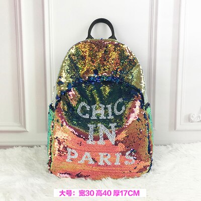 SHEE-mochila de lentejuelas brillantes con personalidad para mujer, mochila escolar para chica, bolsas de viaje de gran capacidad, bolsas de , mochila brillante: Azul / 12 pulgadas