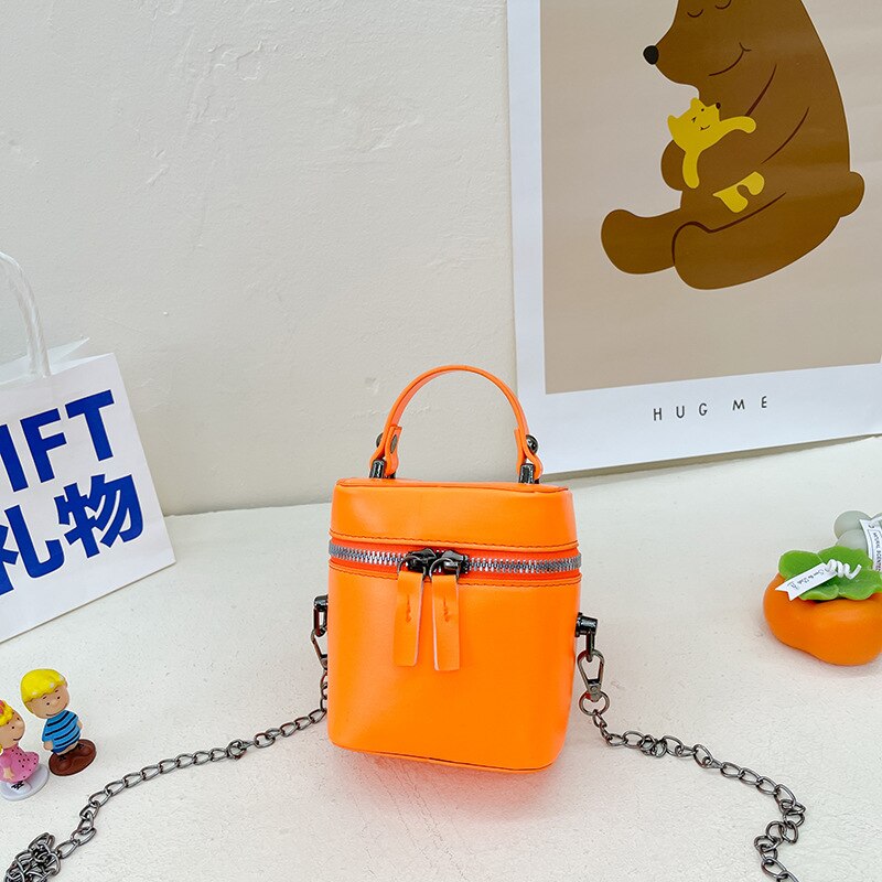 Mini bolso de mano para niños y niñas, bandolera pequeña de Color caramelo, con monedero, 2022: Orange