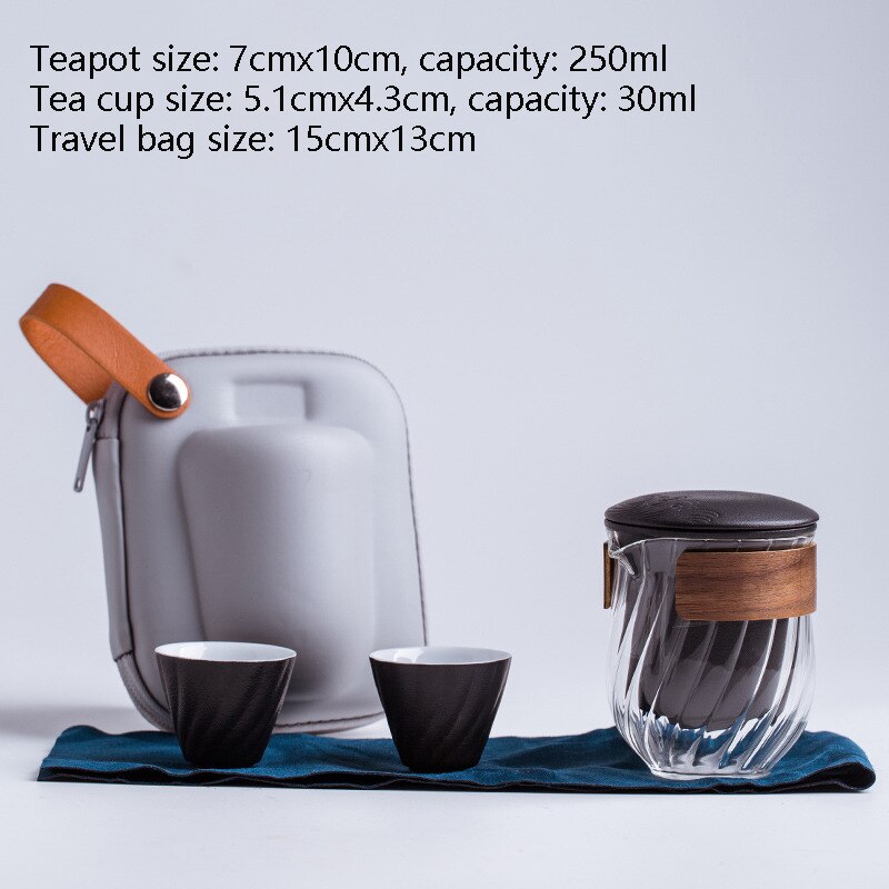 Ceramic teapot with One Pot Three Cups One storage tank gaiwan teacup a tea sets portable travel tea set drinkware: B