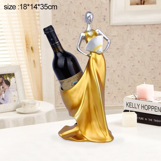 Europese Moderne Schoonheid Wijnrek Home Decor Rode Wijn Houder Woonkamer Decoratie Meubels Hars Ornament Relatiegeschenken: gold