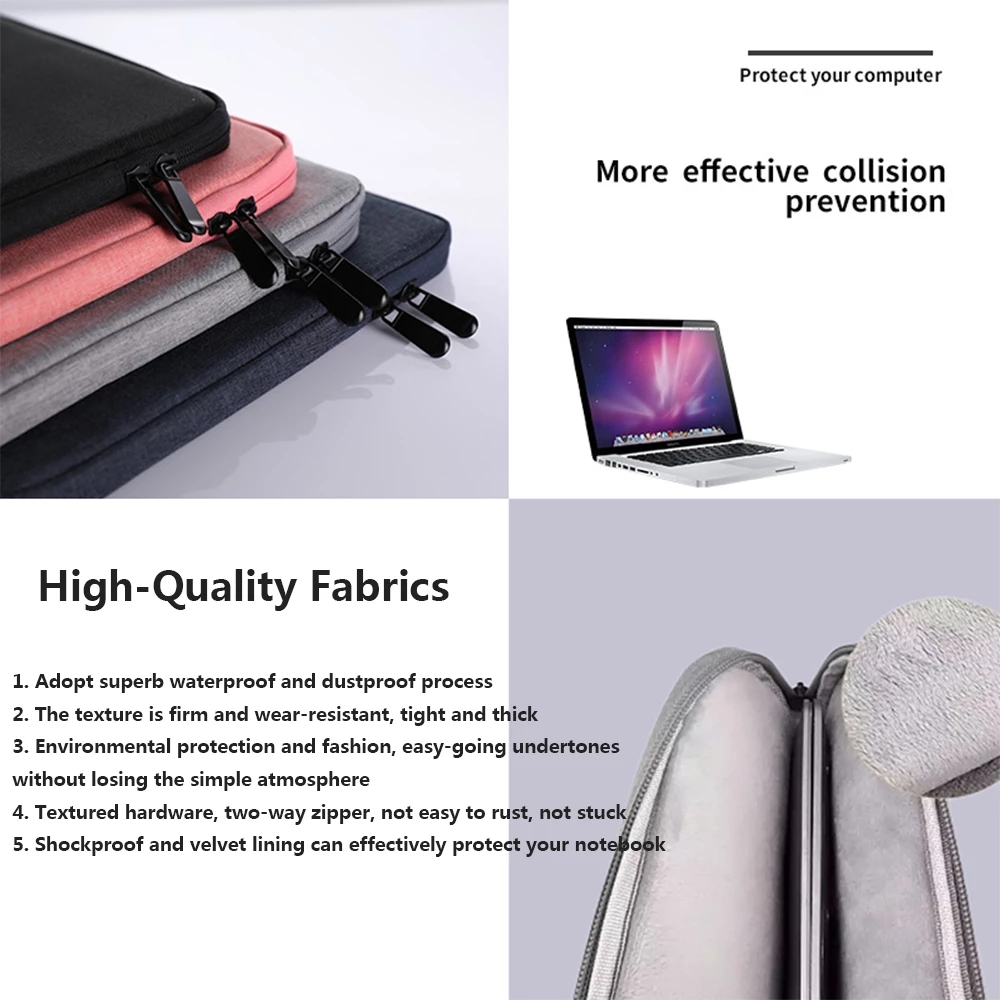 Vanntett laptopveske nettbrett 11 12 13.3 14 15.6 veske til macbook luft pro hp dell acer bærbar datamaskinveske