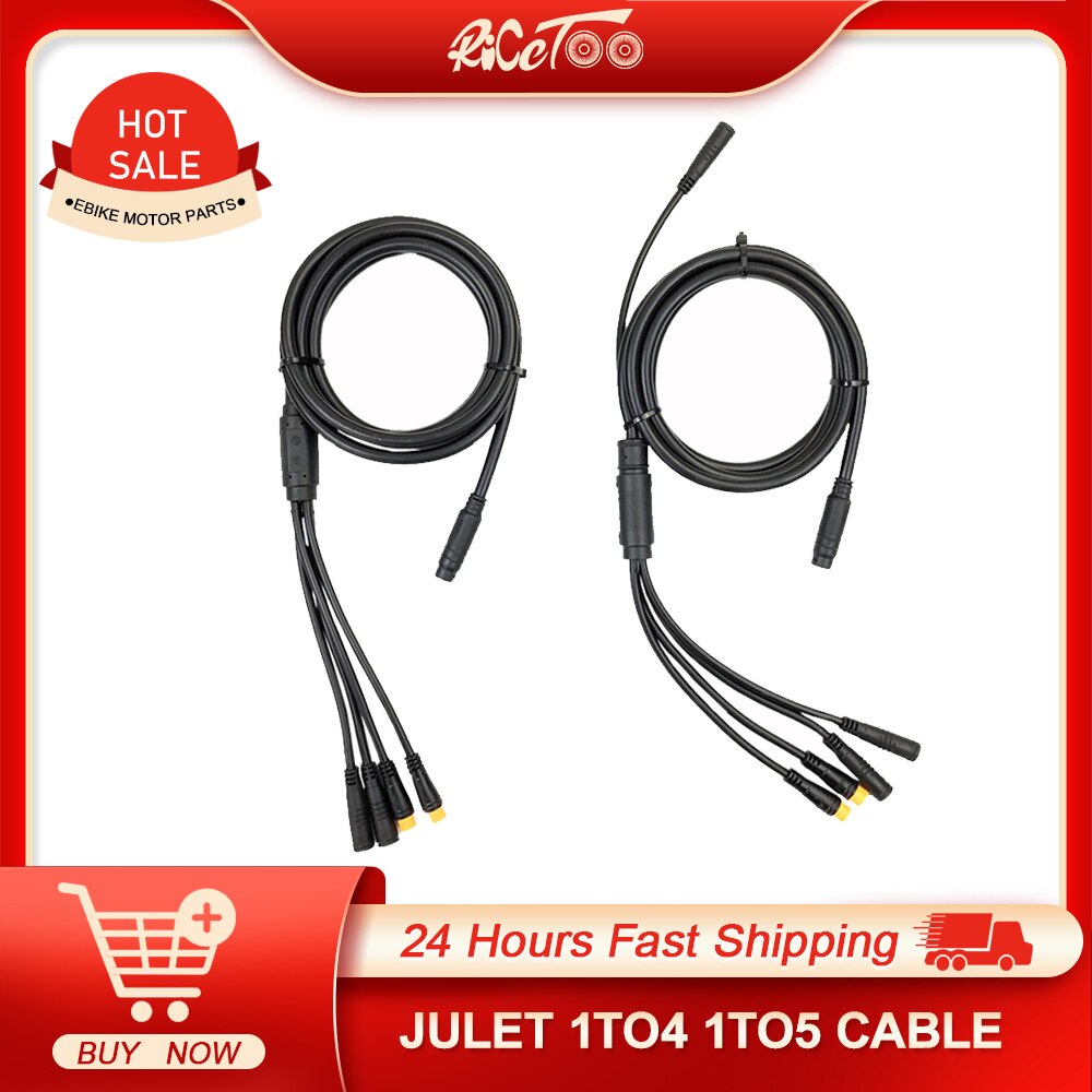 Ricetoo Julet 1T4/1T5 Waterdichte Kabel Controller/Licht/Ebrake/Throttle/Display E-Bike Kabel conversie Accessoires