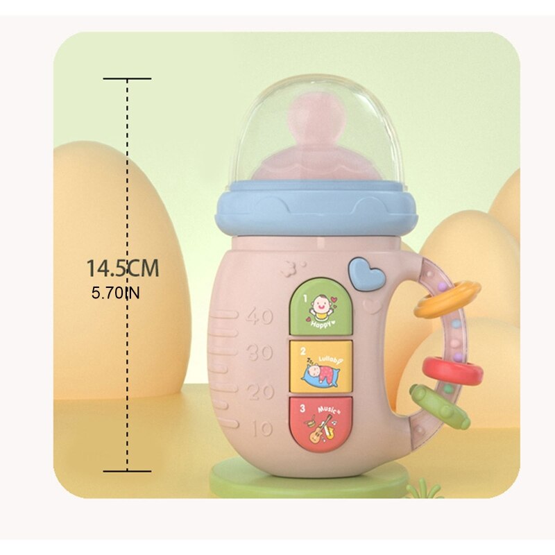 Infant Music Feeding Milk Bottle Shape Toys Electronic Feeding Bottle with Light