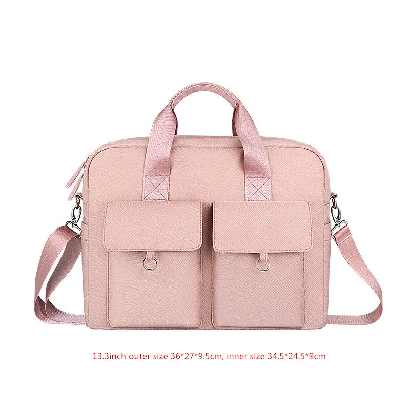 Waterproof Shockproof Laptop Bag Briefcase Men's Women's Shoulder Tote Crossbody Travel Office Business Document Storage Pouch: Pink S