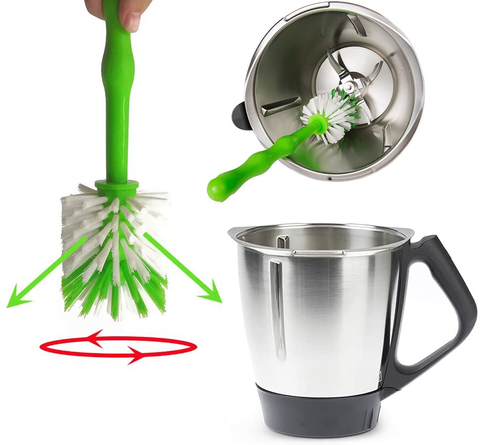Limpiador de cuchillos con cuchilla, herramienta de lavado de ollas, cepillo de limpieza, Ideal para Thermomix TM5 TM6 TM31, Mezclador de alimentos Monsieur Cuisine