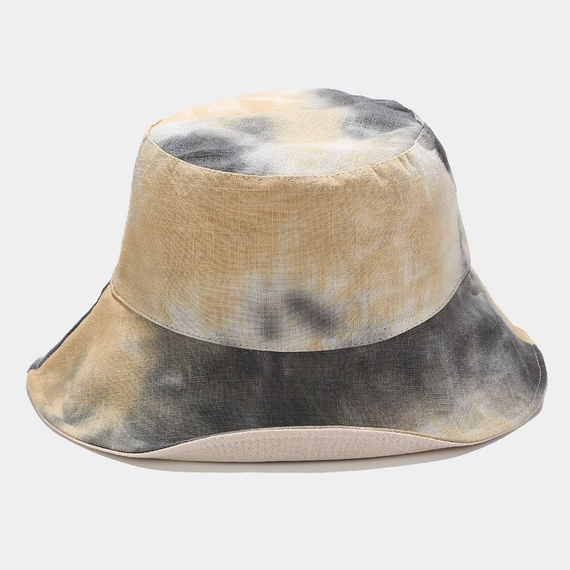 Multi-color tie dye buket hat for women Sun protection caps for ladies Girls floppy bucket Caps printing Hip Hop Hats: Khaki